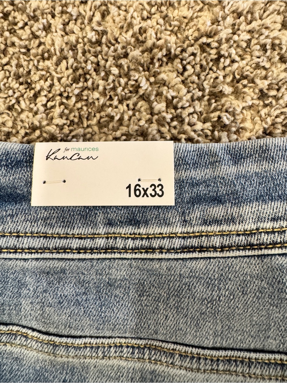 KanCan Two-Tone Blue Distressed Flare Jeans with Frayed Split Hem - Picture 7 of 7